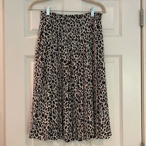 J.Crew - Midi Animal Print, Pleated Skirt Size:0